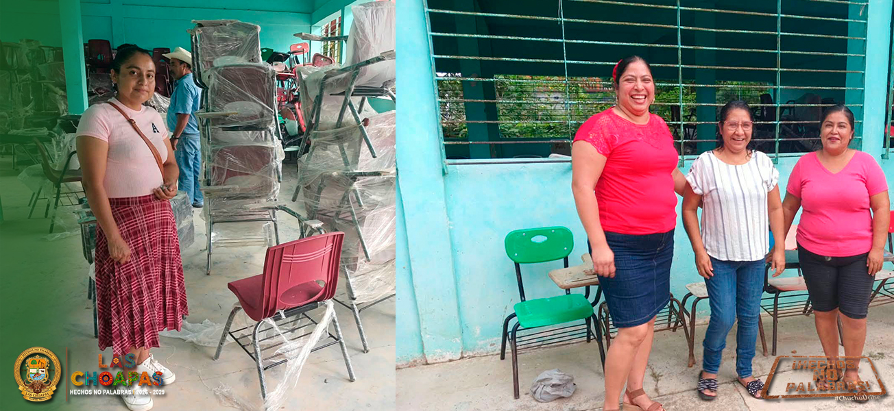  ENTREGA DE MOBILIARIO ESCOLAR LLEGA A COMUNIDADES DE LAS CHOAPAS